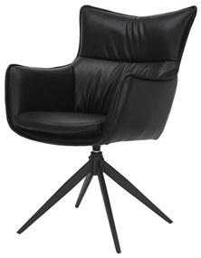 Set de 2 scaune pivotante VOGUE piele sintetica neagra