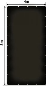 JAGO Prelata 650 g/m², cu ochiuri de aluminiu, negru, 4 x 8