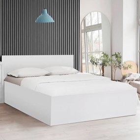 Pat de o persoana alb, SOFIA 120 x 200 cm Saltele: Fara saltea, Somiera pat: Cu lamele drepte