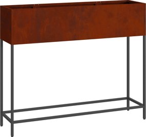 vidaXL Ghiveci ridicat pentru grădină Ruginit 100 x 26 x 82 cm