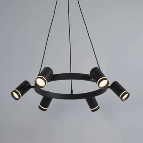 Lustra LED suspendata cu 6 spoturi directionabile, Laser negru
