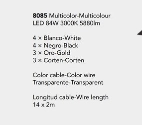 Lustra cu 14 pendule LED design modern minimalist CALA multicolor