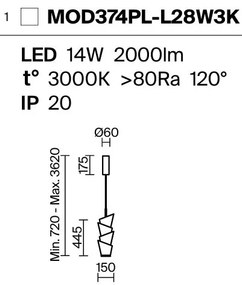 Lustra Suspendata LED, Alb, Seoul
