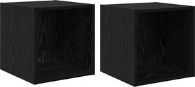 vidaXL Dulap de perete cu raft 2 pcs Stejar Negru 37 x 37 x 37 cm