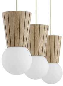 Lustra cu 3 pendule lemn stil scandinav VOLANTE 6357