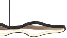 Lustra suspendata design industrial Bezzy negru, maro