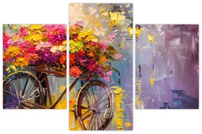 Tablou - Roată cu flori (90x60 cm)