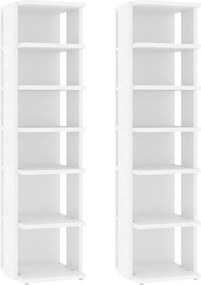 vidaXL Pantofare, 2 buc., alb, 27,5x27x102 cm, lemn compozit