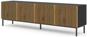 Masă TV F 4D 200 Rowanna (Negru + Stejar artisan). 1125068
