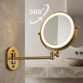 Oglindă LED Glow Old Gold