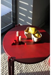 Măsuță de cafea roșie rotundă din lemn masiv de pin ø 80 cm Sticks – Karup Design