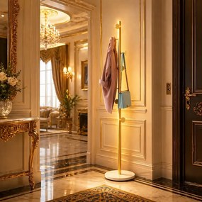 Cuier din metal ,culoare gold-alb,170x32 cm