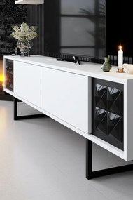 Set de mobilier pentru living Black, Alb- Negru