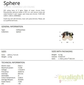Plafoniera LED dimabila design modern 30 Sphere SV-794025