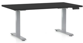 Masa inaltime reglabila OfficeTech D, 120 x 80 cm, bază gri, negru