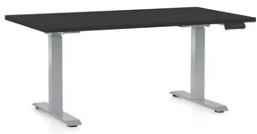 Masa inaltime reglabila OfficeTech D, 120 x 80 cm, bază gri, negru