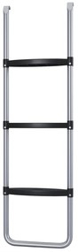 SPORTNOW Scară de trambulină cu 3 sau 2 trepte late orizontale, carlig universal, capacitate de 120 kg, 110 x 32 cm argintiu | Aosom Romania