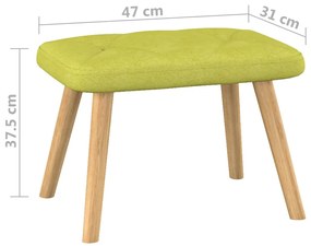 Scaun balansoar cu taburet, verde, textil 1, Verde, Cu suport de picioare