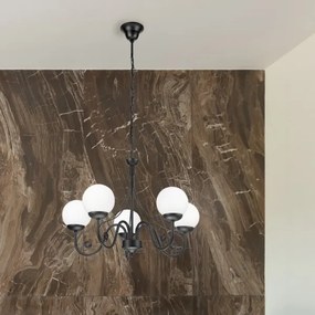 Lustră pe lanț Brilagi COTTAGE 5xG9/40W/230V negru/alb