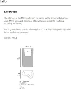 Ghiveci plante design decorativ modern exterior/interior MILOS III