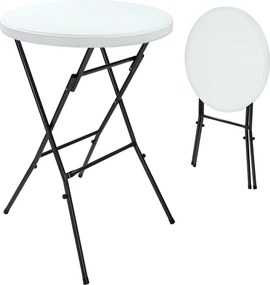 Masă de petrecere din plastic LYDA, Ø72x110cm, alb Casaria