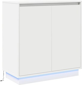 vidaXL Bufet LED cu raft cu ușă Alb 71 x 34,5 x 75 cm Lemn compozit