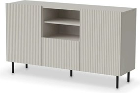 Comoda PAXOS KM-1, casmir/negru, PAL laminat/otel, 150x40x84 cm