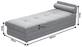 Zondo Pat de o persoană (canapea) 80 cm Rinok (gri) (și sp. depozitare). 1017288