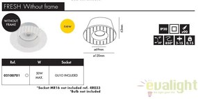 Spot incastrabil modern FRESH fara cadru 02100701