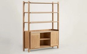 Bibliotecă lemn masiv Steekla, 152 × 43 × 183 cm