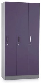 Dulap din lemn Visio LUX - 3 compartimente, 90 x 42 x 190 cm, violet