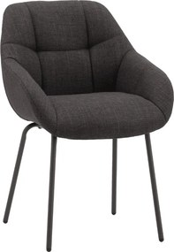 Scaun tip fotoliu Bosco, tesatura ,structura metalica - GRI