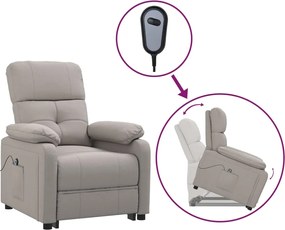 vidaXL Fotoliu cu ridicare, gri taupe, material textil