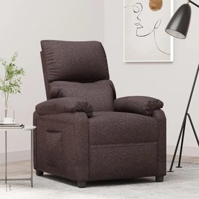 342455 vidaXL Fotoliu rabatabil, maro închis, material textil