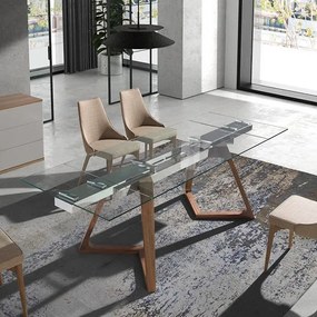 Masa extensibila deosebita design LUX Glass 160-240x90cm