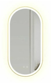 Oglinda cu iluminare Led Tutumi OVL 50x100 cm brush gold
