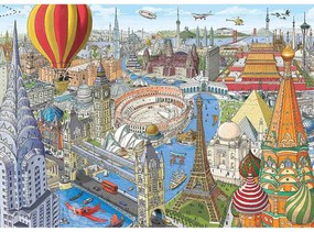PUZZLE OCOLUL PAMANTULUI IN 80 DE ZILE, 1000 PIESE - RAVENSBURGER (RVSPA16961)