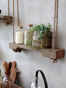 Raft din lemn, cu franghie de iuta, pentru decor, Short Grimaud