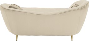 Canapea cu 2 locuri de design, ţesătură Velvet bej/gold crom auriu, EZIO TYP 2