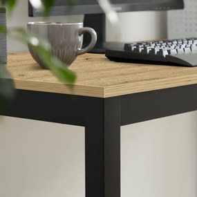 Masa de dining neagra cu blat in decor stejar artisan TESSA 120x60 cm