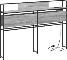 vidaXL Tăblie de depozitare cu raft sonoma gri 135 cm Lemn compozit