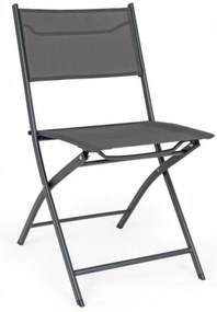 Scaun pliabil pentru gradina gri carbune din metal si textilena, Martinez Bizzotto
