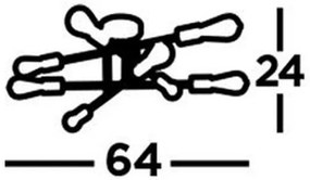 Lustră aplicată ARMSTRONG 8xE27/60W/230V alamă Searchlight 8048-8BK