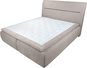 Pat matrimonial, Bergen Memory, 160x200 cm, cu spatiu pentru depozitare, Taupe