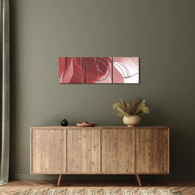 Tablou - Floare abstractă roșie N⁰1 (cu ceas) (90x30 cm)