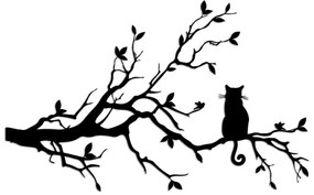 Decorațiune de perete 80x50 cm metal ramură