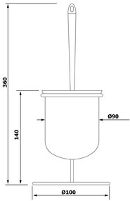 Perie de toaletă AQUALINE GA1304 Simple  Line, argintie