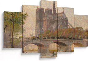 Tablou - Robert William Vonnoh, Notre Dame de Paris, reproducere (150x105 cm)