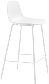 Scaun de bar alb din plastic (înălțime șezut 67,5 cm) Whitby – Unique Furniture