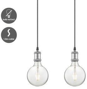 Cablu de alimentare VINTAGE 3xE27/40W/230V crom mat